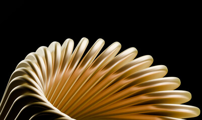 Poster - Luxurious Golden Spiral Structure Against Black Background