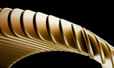 Poster - Premium Metallic Gold Ribbon Formation in Sophisticated Pattern