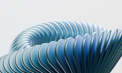 Poster - Dynamic 3D Formation in Elegant Blue Hues and Metallic Shine