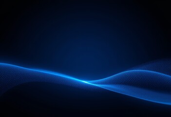 Poster - Dark blue background with halftone line curved and lighting effect.