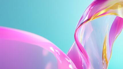 Poster - Colorful fluid waves blend together in an abstract design capturing movement and elegance