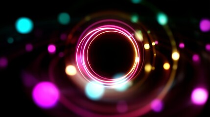Aufkleber - Colorful swirling lights create dynamic abstract patterns in a digital design