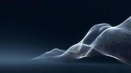 Poster - Abstract digital wave flowing on a dark blue background futuristic design