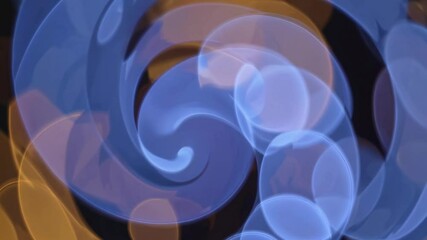 Poster - Abstract blue and orange swirling shapes in motion  