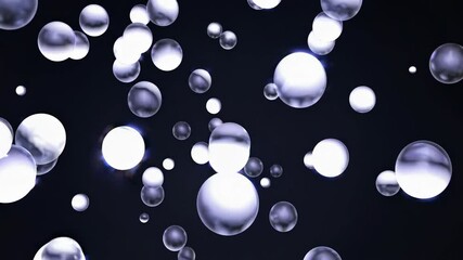 Poster - Bubbles floating in a dark background  
