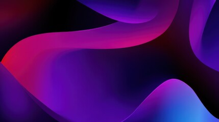 Poster - Dynamic abstract background with bold flowing waves, vibrant color gradients in purple, blue, and magenta, high contrast, energetic modern style for creative presentations.