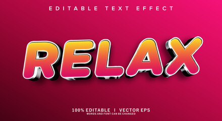 Poster - relax 3d vector text effect with modern style design