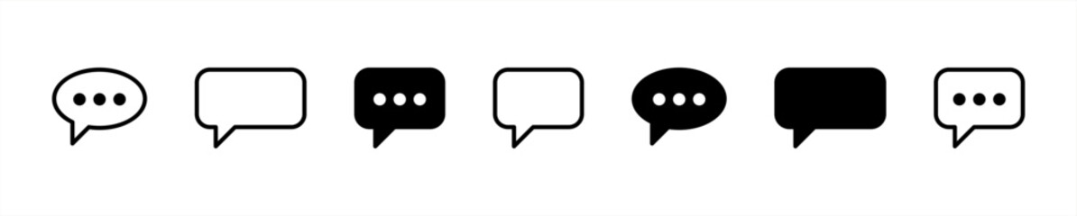 Poster - Comment icon speech bubble symbol. Speech bubble collection . Cloud speech bubbles collection. Black speech bubble . Vector 10 eps.