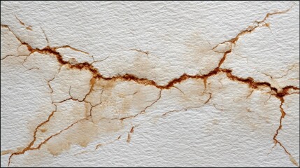 Poster - Aged parchment shows deep cracks and tea stains, illuminated by soft natural light. The composition features clear copy space on the right for added text or design