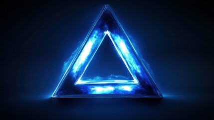 Aufkleber - An illuminated blue triangle against a dark gradient background