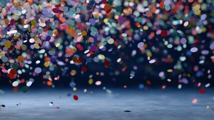 Poster - Colorful bokeh lights form a magical cascade reminiscent of confetti, creating an enchanting and celebratory vibe ideal for festive occasions and invitations