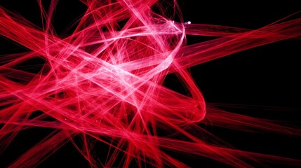 Aufkleber - Abstract representation features a web of interconnected bright red lines against a dark backdrop, providing an engaging composition ideal for marketing use
