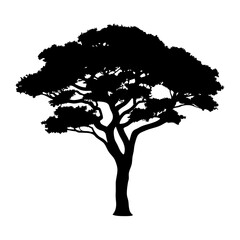 Wall Mural - illustration of a silhouette tree vector graphic for nature landscape and garden design element