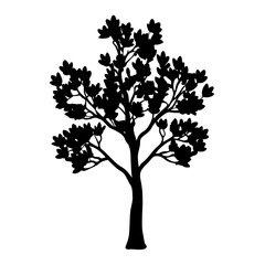 Poster - Download black silhouette tree vector art for graphic design and nature illustration projects