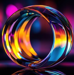 Aufkleber - A colorful translucent ring reflecting various shades of illumination