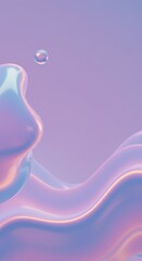 Poster - Abstract Lavender Fluid Shapes Digital Art Wallpaper Background Design