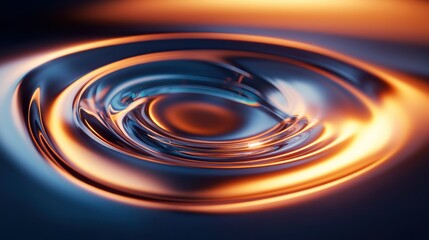 Aufkleber - Concentric circular lines display a fluid visual with glowing reflections