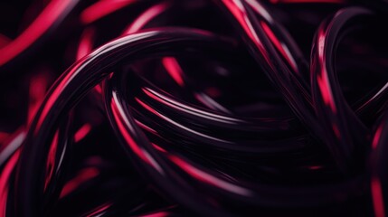 Aufkleber - Abstract image shows interwoven glossy lines with bright red highlights