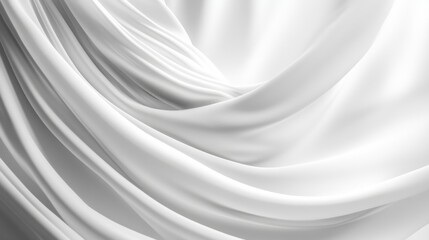 Aufkleber - White fabric gracefully flowing and creating beautiful wavy patterns in motion