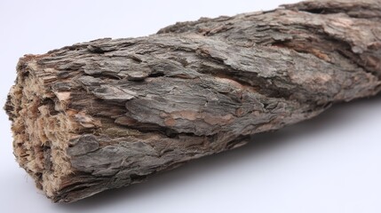 Aufkleber - This detailed shot features a rugged branch with thick bark placed horizontally against a clean white background, providing ample copy space for text or design