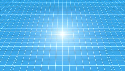 Poster - Dynamic light reflection on gridded surface digital environment abstract conceptual art high-resolution imagery