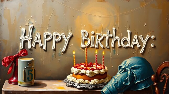 birthday cake with candles