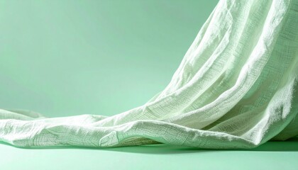 Poster - Elegant draping fabric display studio setting textile photography minimalist environment close-up view soft textures