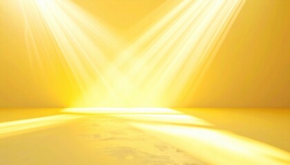 Poster - Illuminating rays of light breaking through a golden horizon abstract visual art warm environment focused viewpoint concept of hope