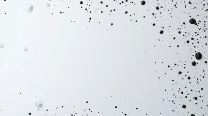 Poster - Abstract white background dotted with random black spots, modern minimalist backdrop
