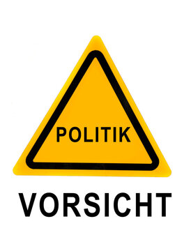 vorsicht politik - symbolgrafik