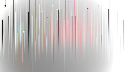 Poster - Vertical lines create a dynamic and colorful backdrop on a light gray surface