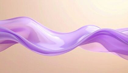 Aufkleber - Flowing purple wave abstract design digital art soft background aesthetic view fluid motion concept