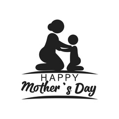 Poster - Mother's day vector art illustration with mother and child for greeting card and graphic design projects isolated on transparent background