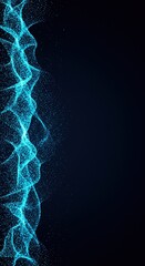 Poster - Abstract Blue Particle Wave Swirl Design Background Digital Art