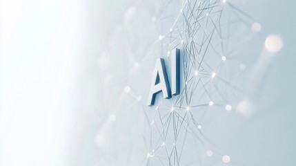 AI concept with futuristic network design in light tones, suitable for a modern tech background