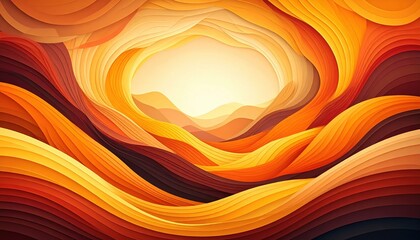 Poster - Dynamic sunset landscape desert abstract artwork warm color palette aerial view nature's serenity