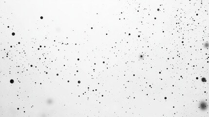 Poster - Minimalist white background with scattered random black spots, clean and abstract concept