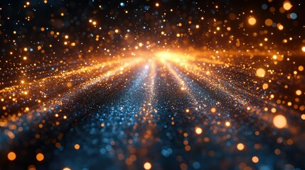 Wall Mural - Golden-blue particle explosion
