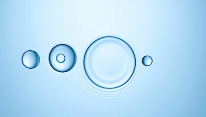 Poster - Dynamic water droplets in blue background macro photography calm environment creative conceptual art