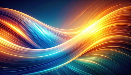 Poster - Dynamic flowing waves of light abstract space digital art vibrant environment close-up view energy concept for visual impact
