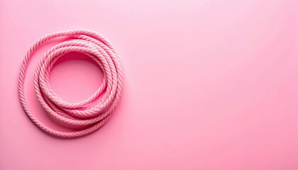 Poster - Creative rope arrangement studio space photography minimalist top-down view abstract composition