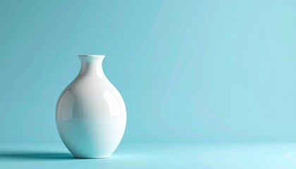 Poster - Elegant white vase display modern interior still life photography minimalist aesthetic close-up view decorative concept