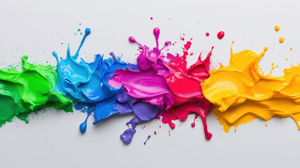 Poster - Colorful splashes of paint creating an artistic abstract design