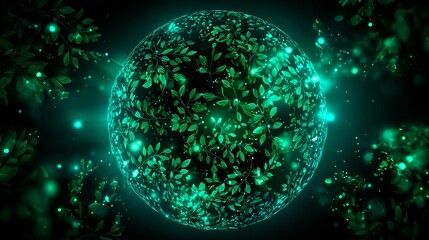 Poster - Exploring the vibrant digital globe symbolizing ecology and creativity in a modern backdrop