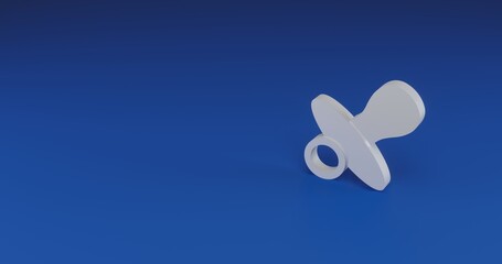 Poster - Isolated realistic white nipple symbol with shadow. Located on the right side of the scene. 3d illustration on transparent background