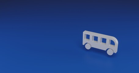 Poster - Isolated realistic white bus symbol with shadow. Located on the right side of the scene. 3d illustration on transparent background