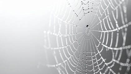 Deceptive beauty spider web adorned with dew drops nature macro photography morning light close-up intricate design