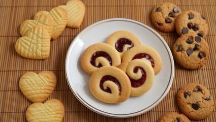 Poster - A plate with cookies and biscuits on it.
