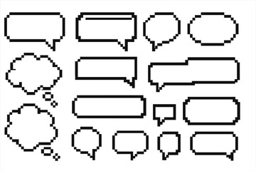 Poster - Vector flat illustration of various speech and thought bubbles in different shapes and sizes for graphic design use