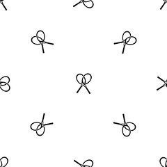 Poster - Seamless pattern of repeated black crossed tennis rackets symbols. Elements are evenly spaced and some are rotated. Illustration on transparent background